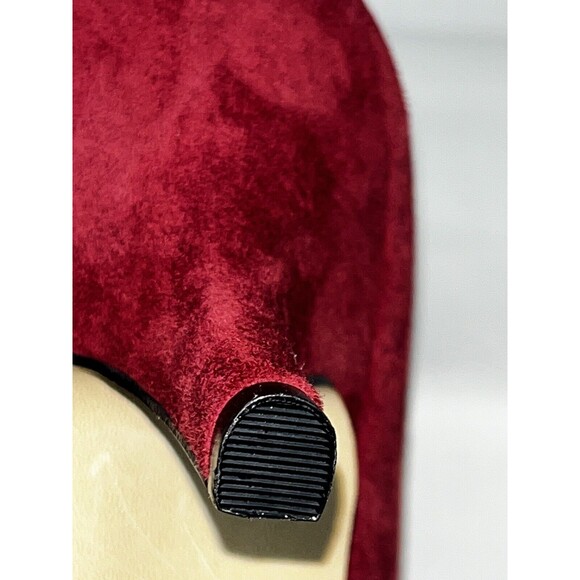 Enzo Angiolini Red Suede Pleated Toe With Bow Woman’s Heels Size 9.5 M - Picture 13 of 15